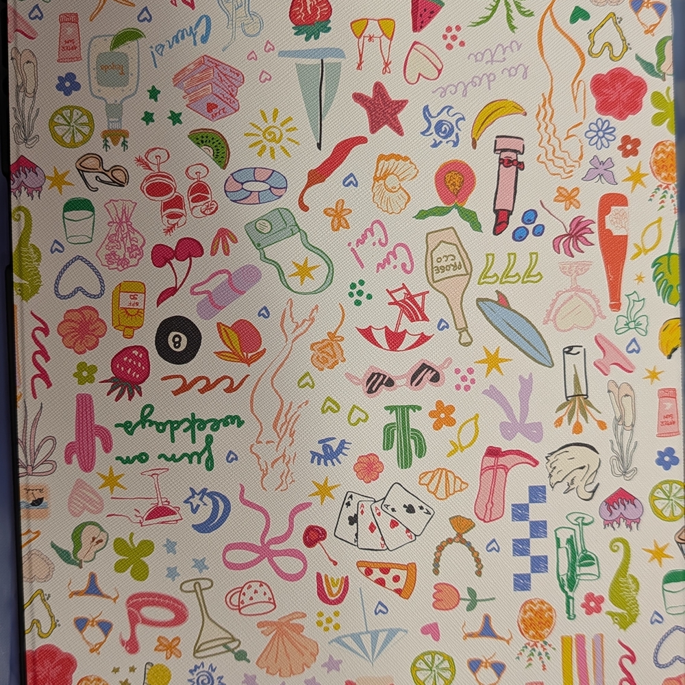 Colorful Illustrated Patterned Folio - Multicolor - Picture 2 of 4